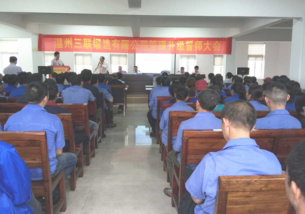 熱烈祝賀2015年10月溫州三聯鍛造有限公司管（guǎn）理升級誓（shì）師大（dà）會順利召開